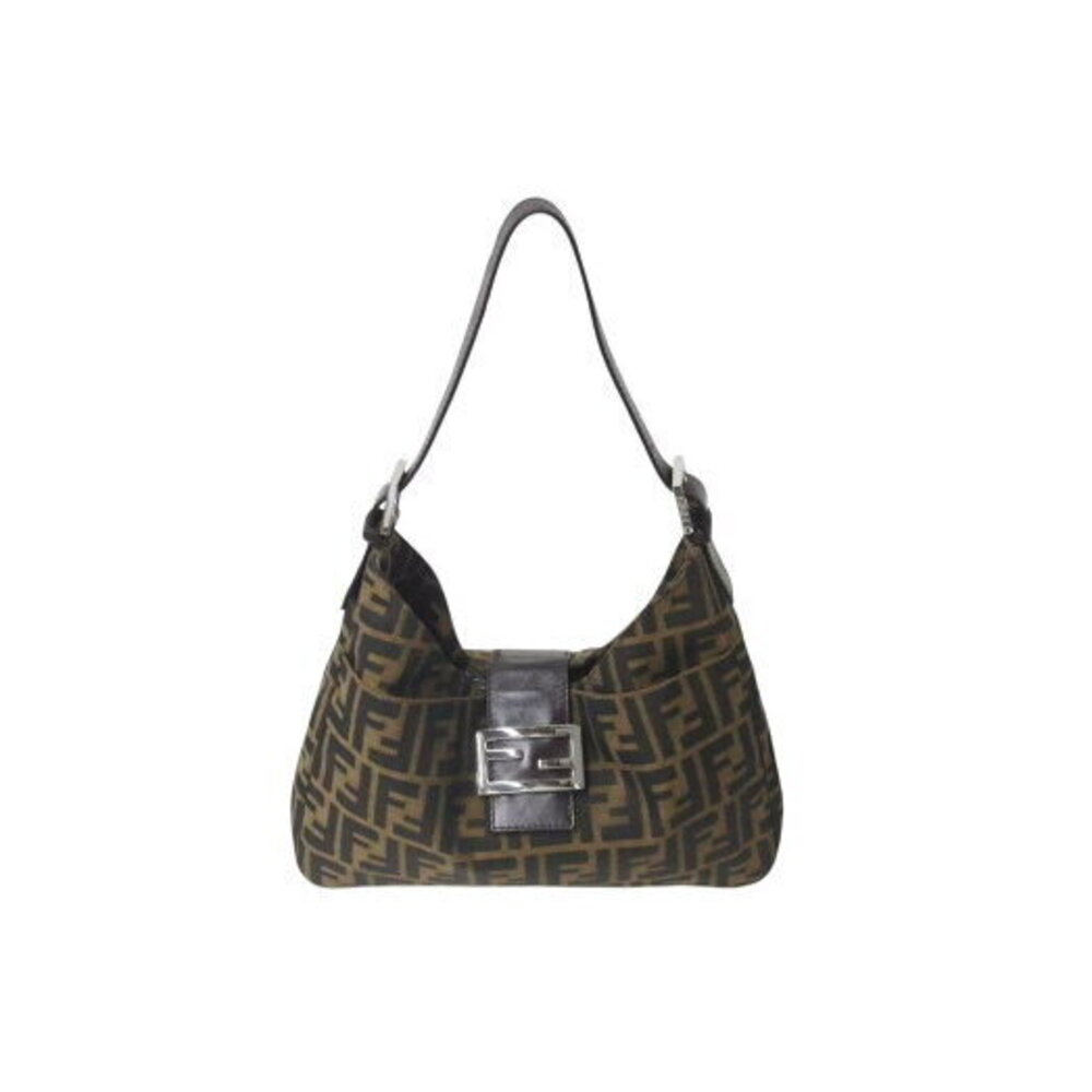 FENDI Mamma Bucket Hobo Shoulder bag Zucca canvas leather